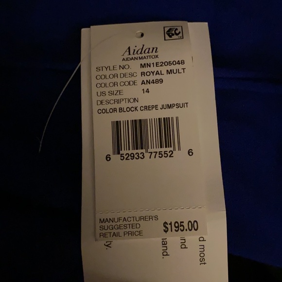 Aidan MATTOX cut out multi color jumpsuit size 14 - Picture 3 of 3